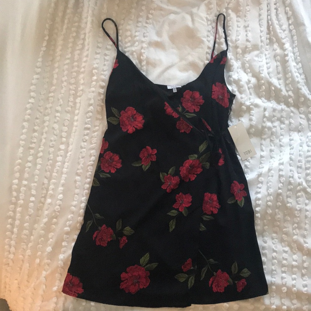 Floral Printed Tobi Wrap Dress